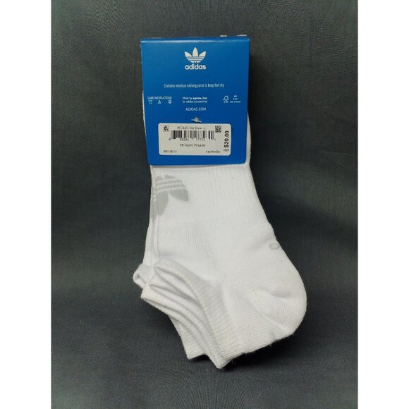 Adidas Unisex Originals 6 Pack Trefoil No Show Socks Medium Shoe NEW! - Picture 2 of 2
